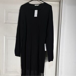 Lush Elegant Black Long Sleeve Dress